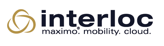 Interloc Solutions Blue Lettering with Gold Swish Logo